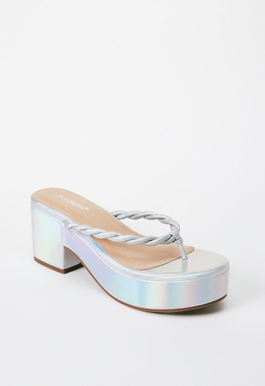 Mirri Platform Sandal White Iridescent