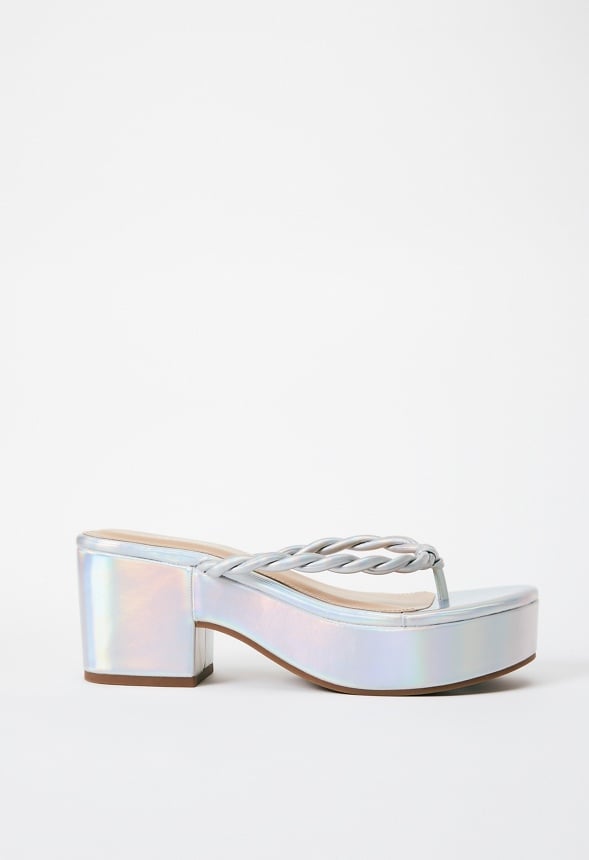 Mirri Platform Sandal White Iridescent