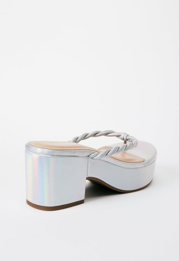 Mirri Platform Sandal White Iridescent