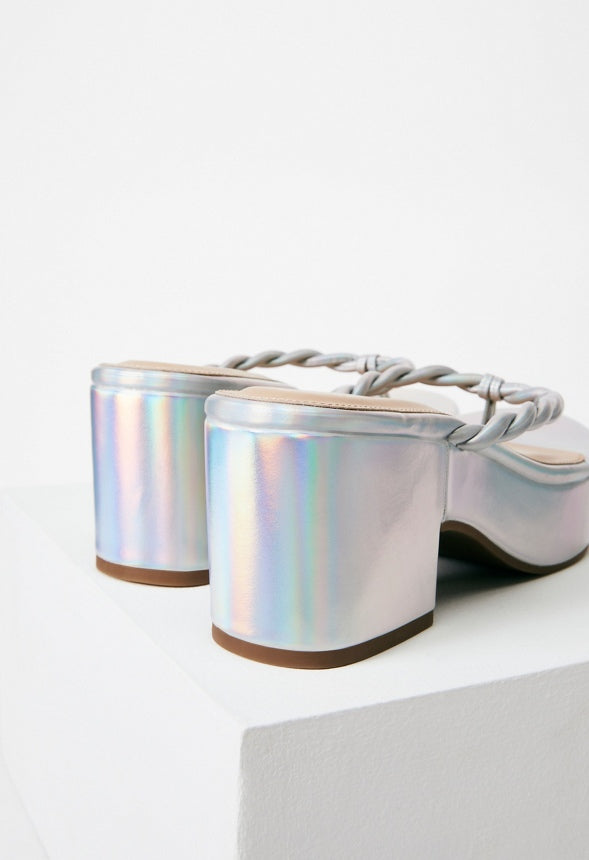 Mirri Platform Sandal White Iridescent