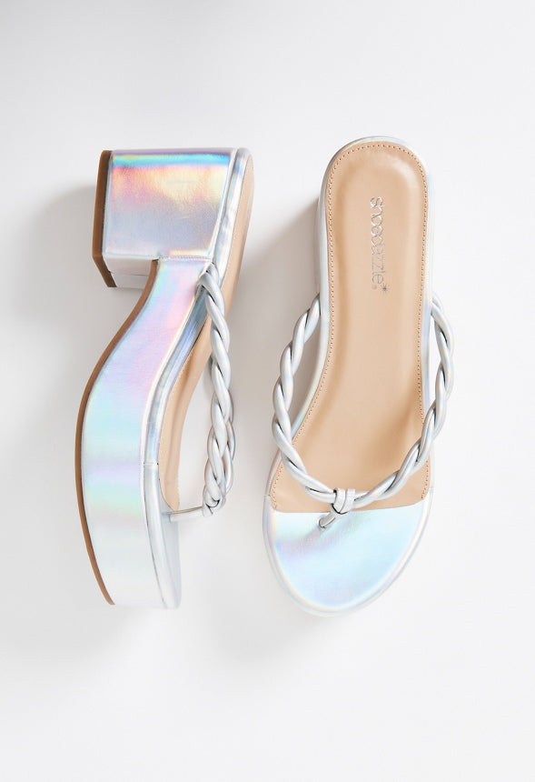 Mirri Platform Sandal White Iridescent