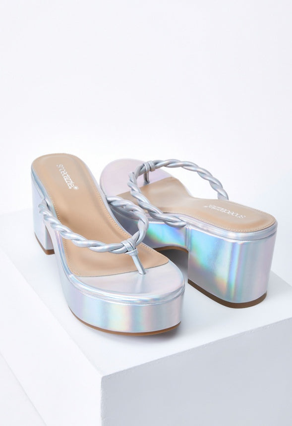 Mirri Platform Sandal White Iridescent