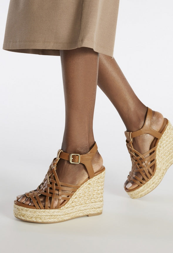 Kiera Espadrille Wedge Sandal Camel