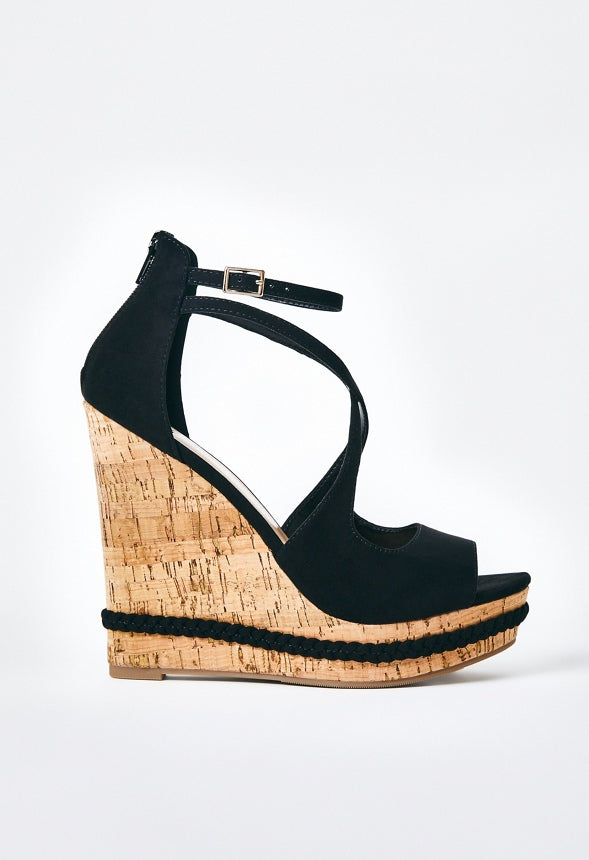 Naia Wedge Sandal Black Caviar