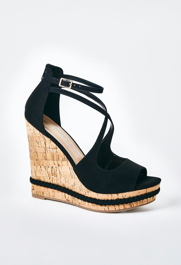 Naia Wedge Sandal Black Caviar