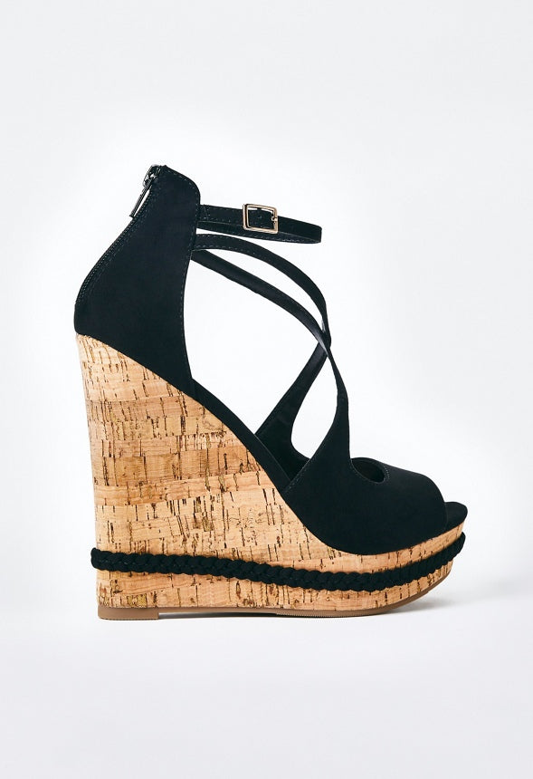 Naia Wedge Sandal Black Caviar