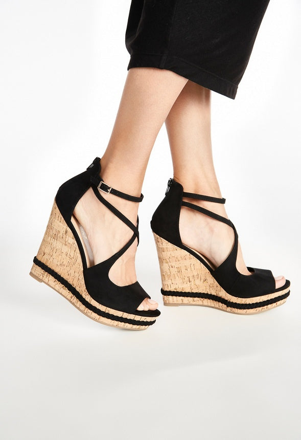 Naia Wedge Sandal Black Caviar