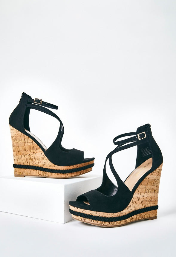 Naia Wedge Sandal Black Caviar