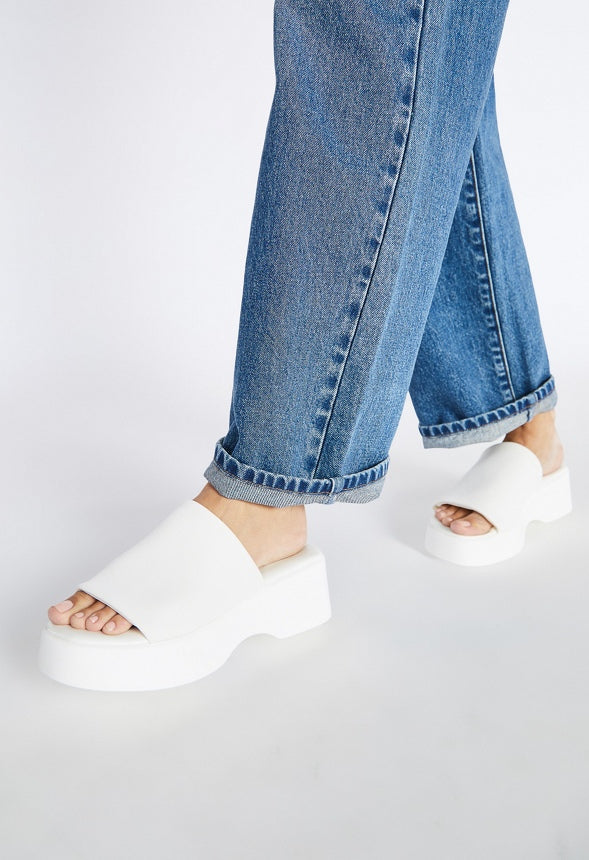 Effie Platform Slide Sandal Bright White