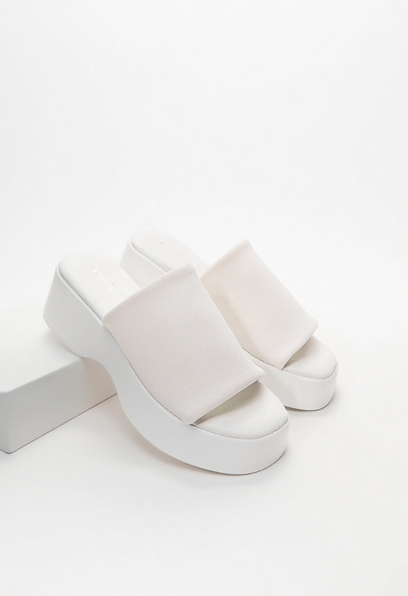Effie Platform Slide Sandal Bright White