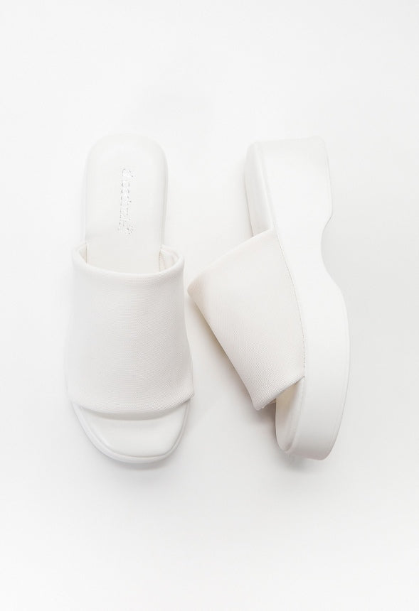 Effie Platform Slide Sandal Bright White
