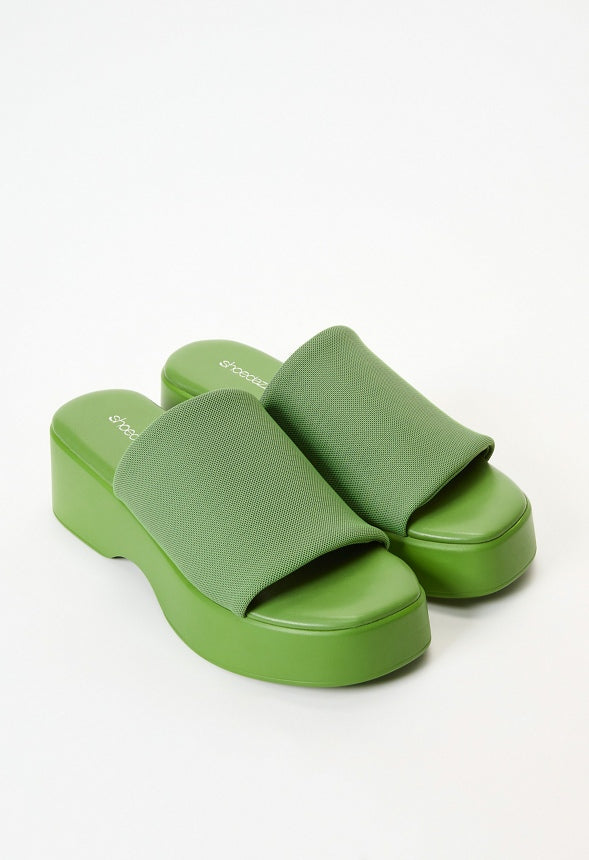 Effie Platform Slide Sandal Piquant Green