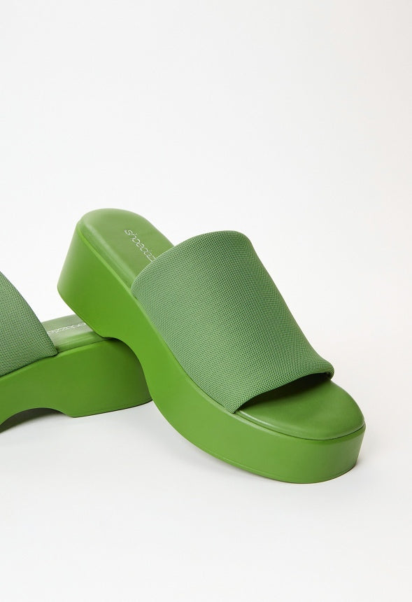 Effie Platform Slide Sandal Piquant Green
