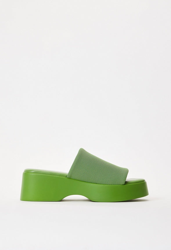 Effie Platform Slide Sandal Piquant Green
