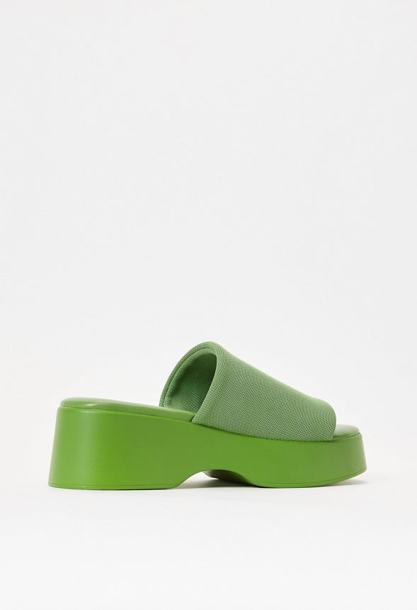 Effie Platform Slide Sandal Piquant Green