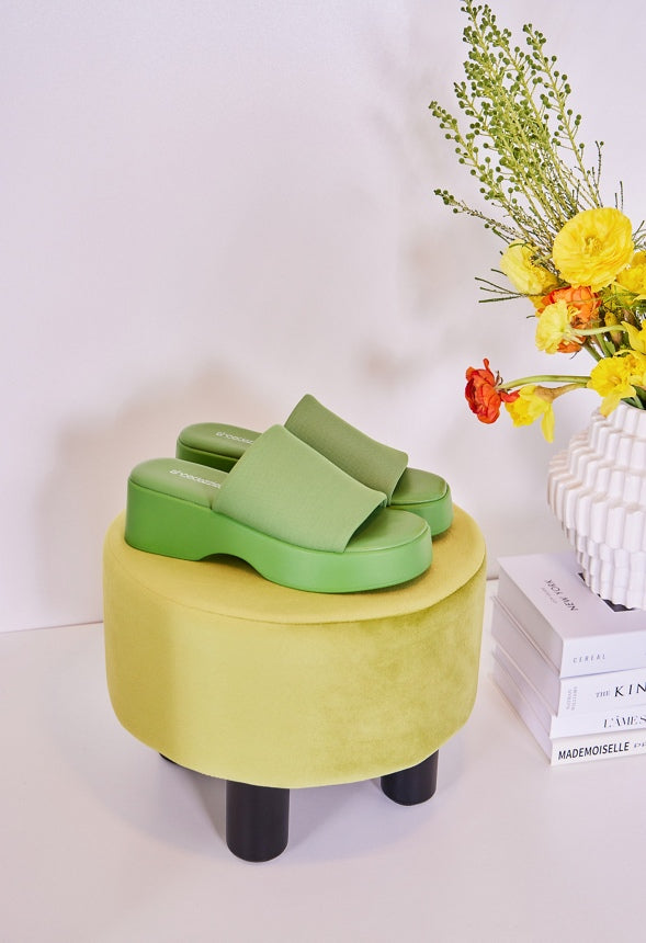 Effie Platform Slide Sandal Piquant Green