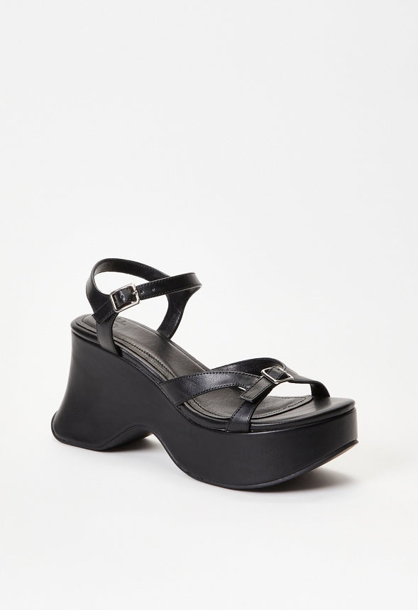 Ninette Platform Wedge Sandal Black