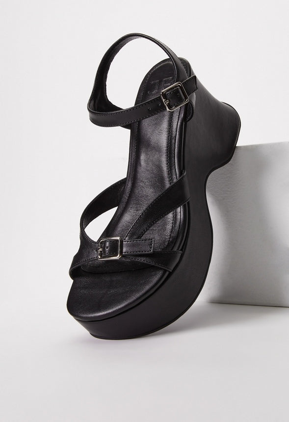 Ninette Platform Wedge Sandal Black