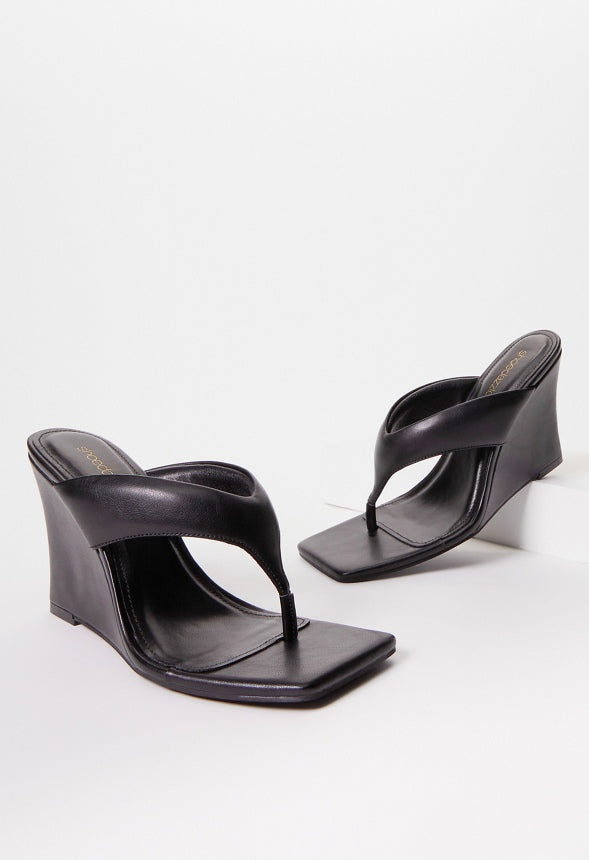 Elodie Wedge Sandal Black