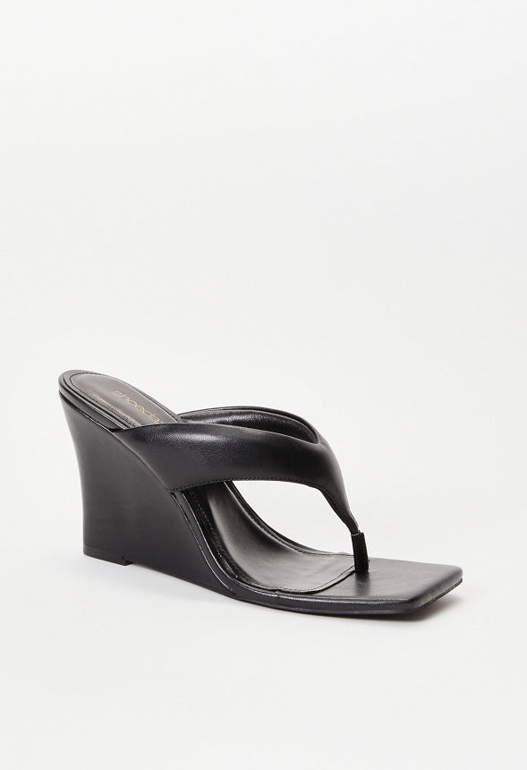 Elodie Wedge Sandal Black