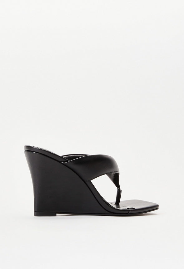 Elodie Wedge Sandal Black