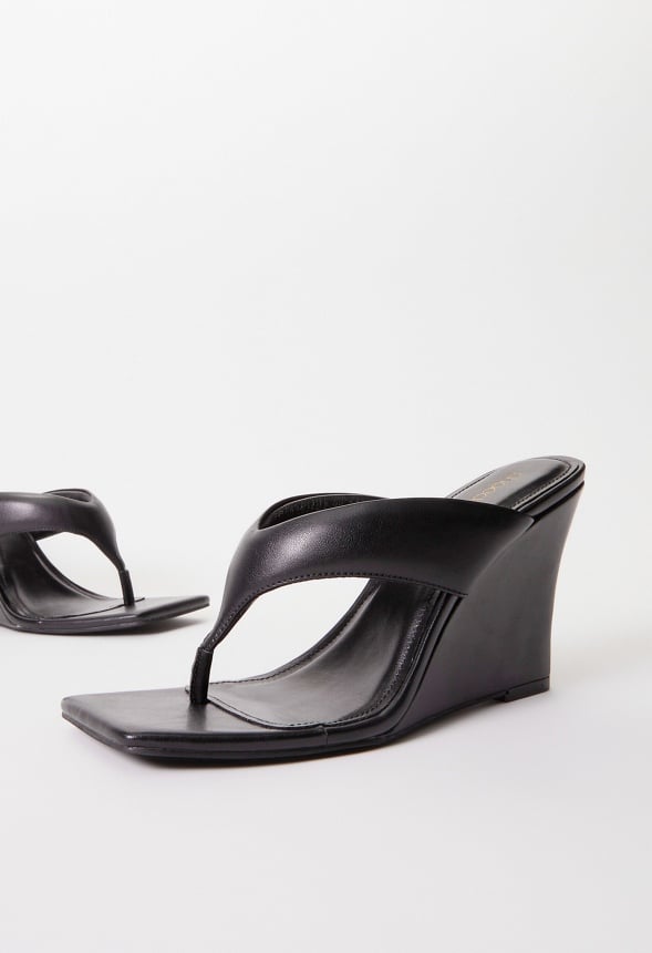 Elodie Wedge Sandal Black
