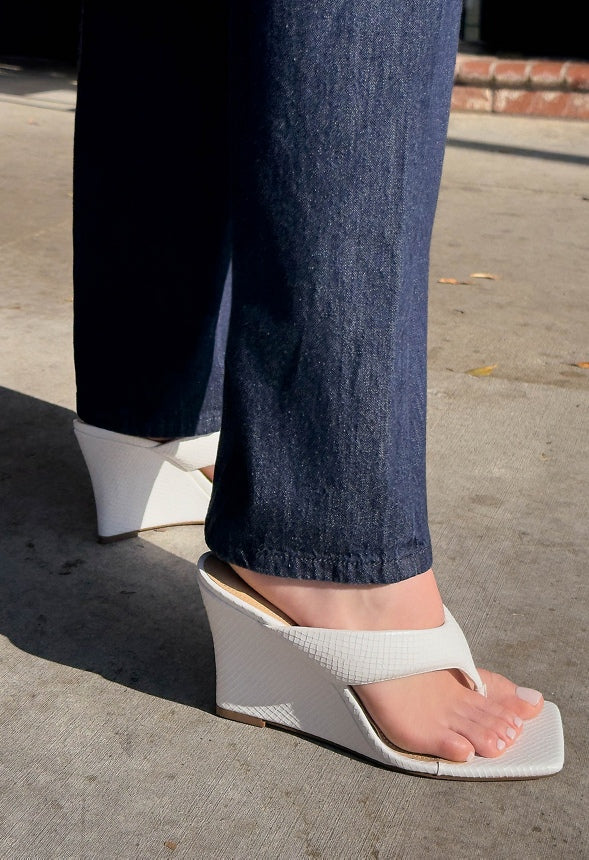 Elodie Wedge Sandal Bright White