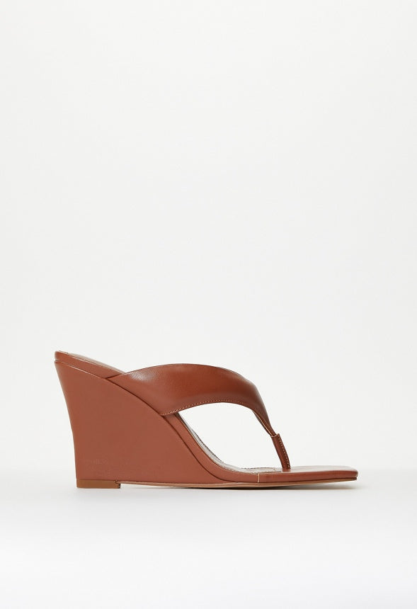 Elodie Wedge Sandal Leather Brown