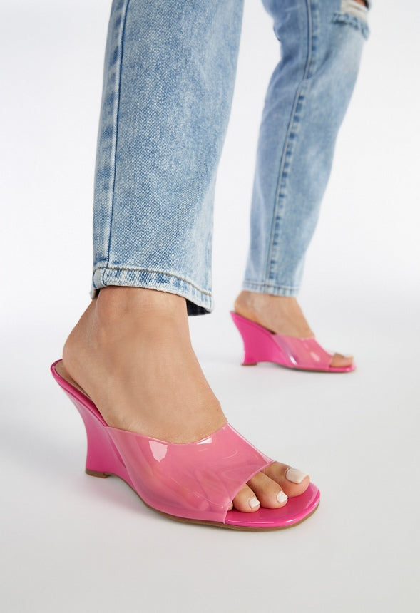 Lucie Wedge Sandal Shocking Pink