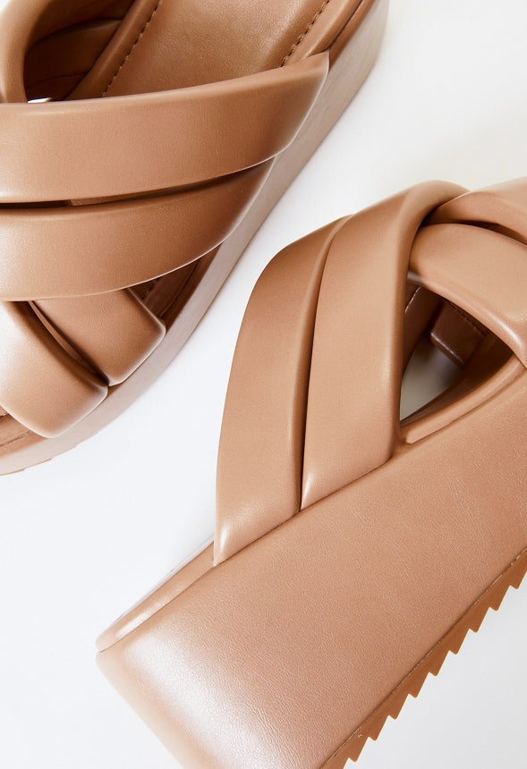 Meline Platform Wedge Sandal Taupe