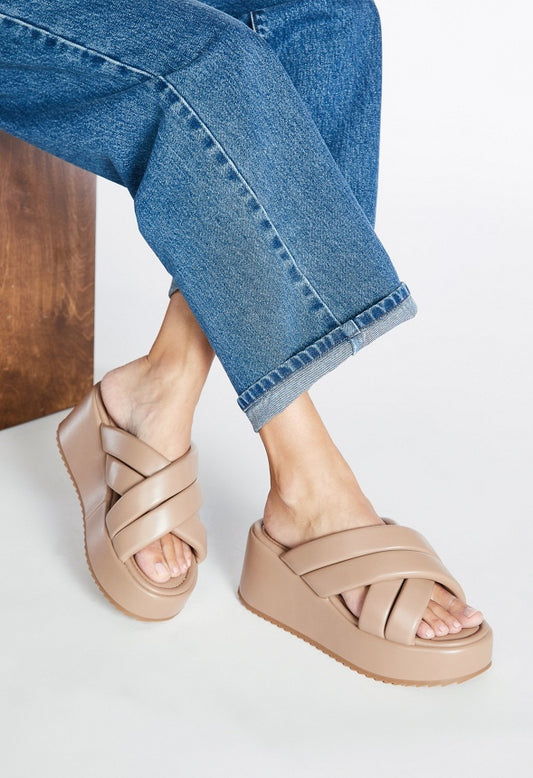 Meline Platform Wedge Sandal Taupe