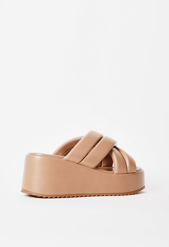 Meline Platform Wedge Sandal Taupe