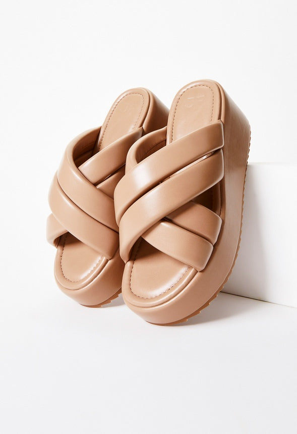 Meline Platform Wedge Sandal Taupe