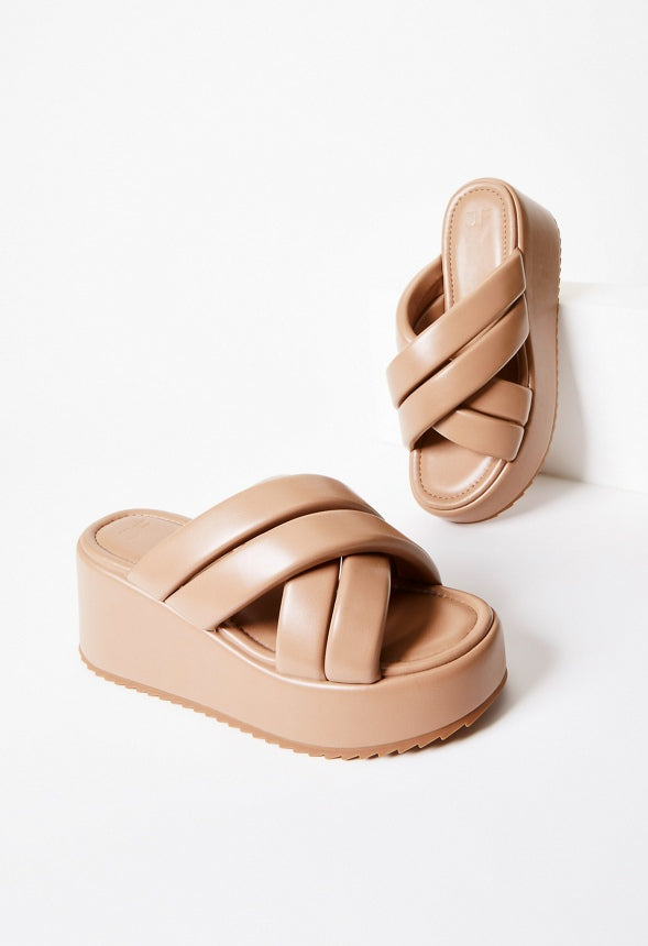 Meline Platform Wedge Sandal Taupe