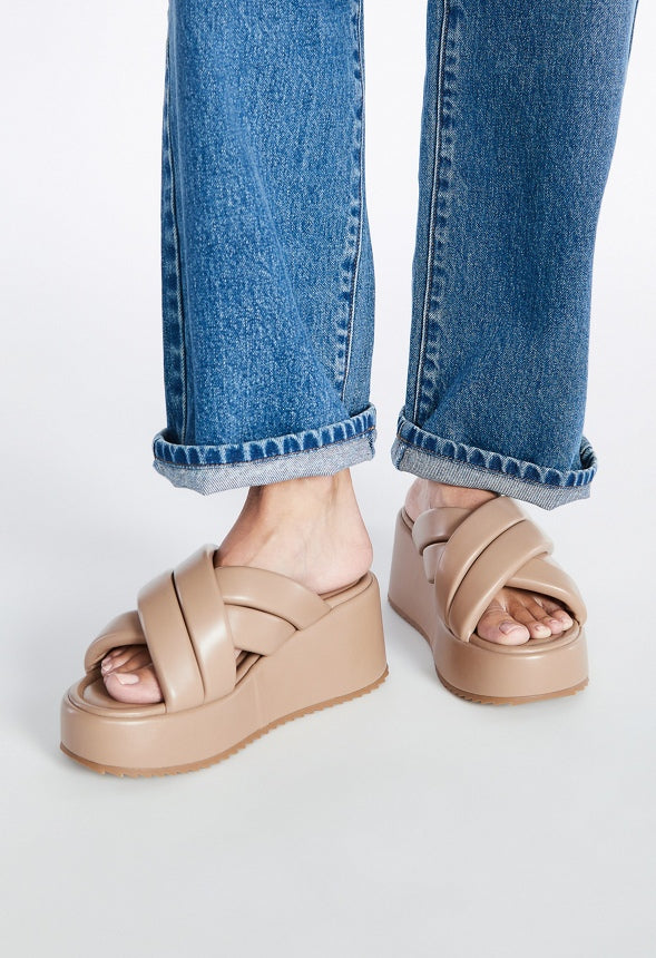 Meline Platform Wedge Sandal Taupe