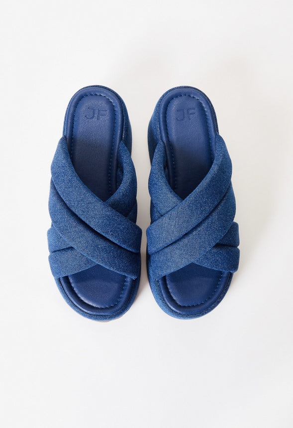 Meline Platform Wedge Sandal Dark Denim