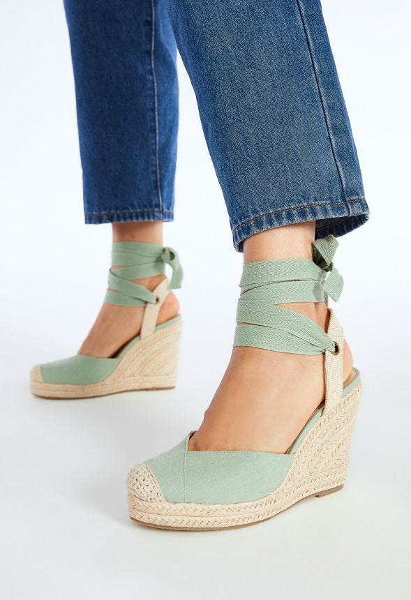 Rena Espadrille Wedge Sandal Iceberg Green