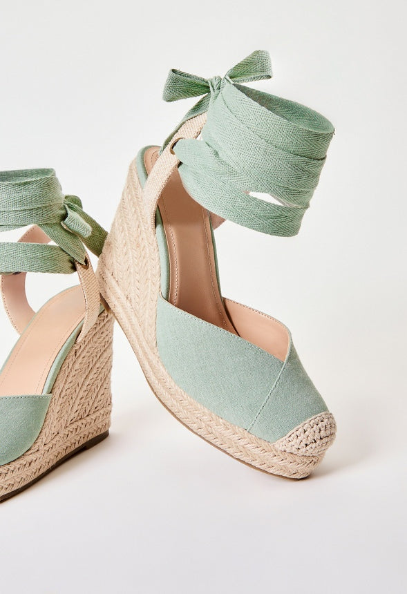 Rena Espadrille Wedge Sandal Iceberg Green