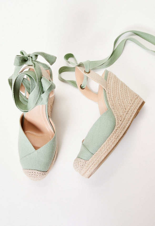 Rena Espadrille Wedge Sandal Iceberg Green