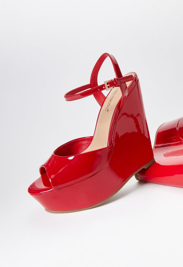 Maylah Platform Wedge Sandal Salsa Red