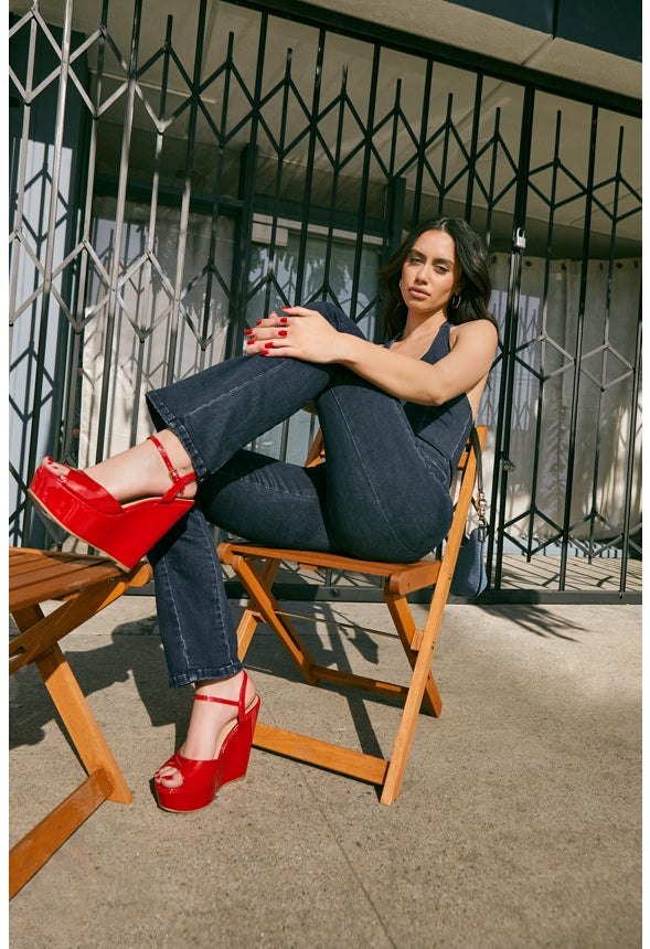 Maylah Platform Wedge Sandal Salsa Red