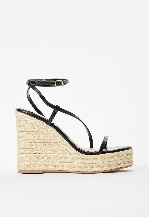 Aisha Platform Espadrille Wedge Sandal Black