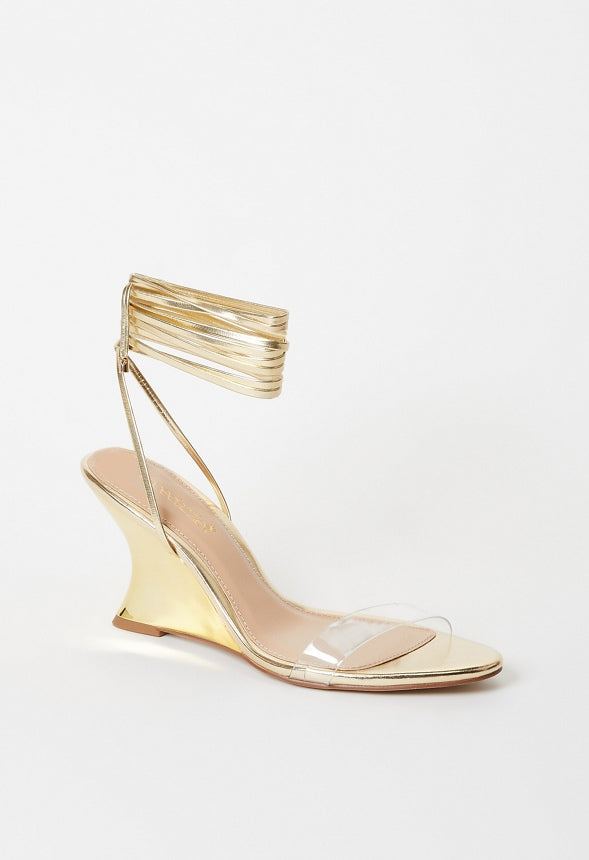 Avyanna Wedge Sandal Clear/ Gold