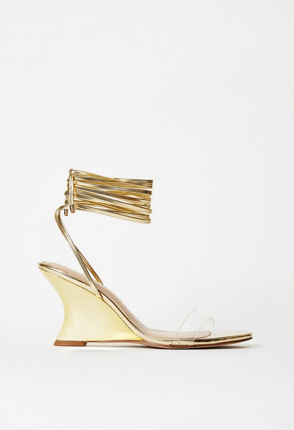 Avyanna Wedge Sandal Clear/ Gold