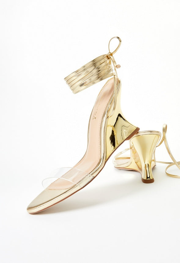 Avyanna Wedge Sandal Clear/ Gold