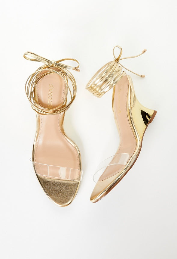Avyanna Wedge Sandal Clear/ Gold