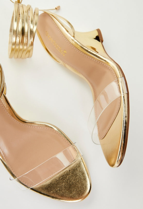 Avyanna Wedge Sandal Clear/ Gold