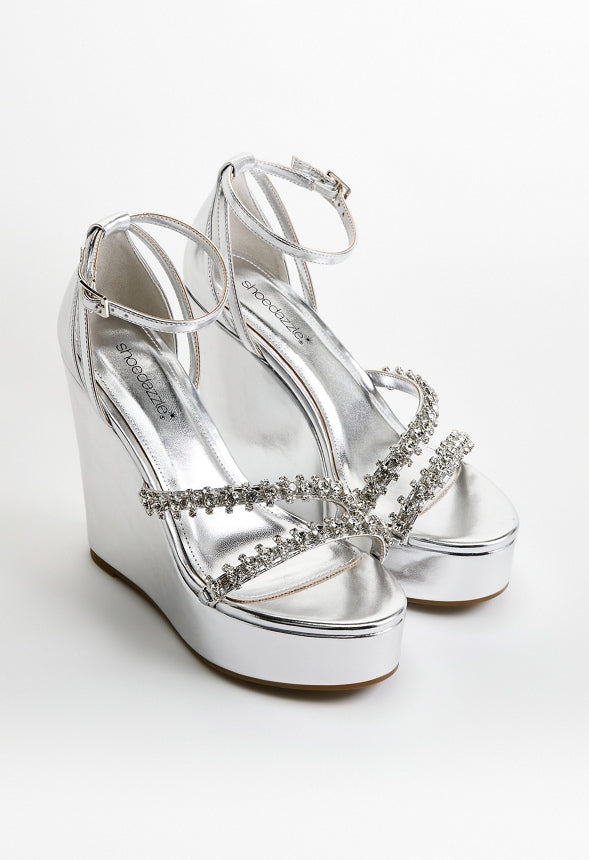 Rebecca Platform Wedge Sandal Silver