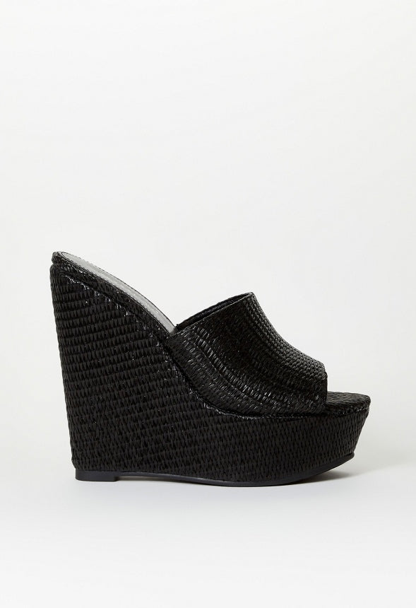 Alayna Platform Espadrille Wedge Sandal Black