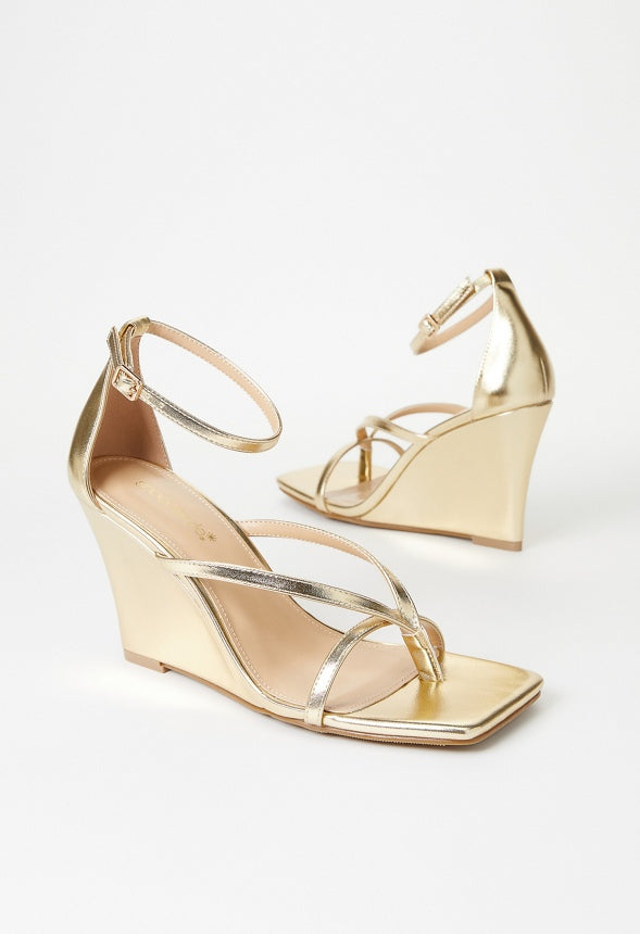 Lena Wedge Sandal Gold